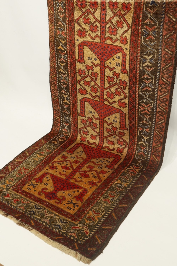 Vintage Baluch rug from Afghanistan. 270x64 cms - Image 7