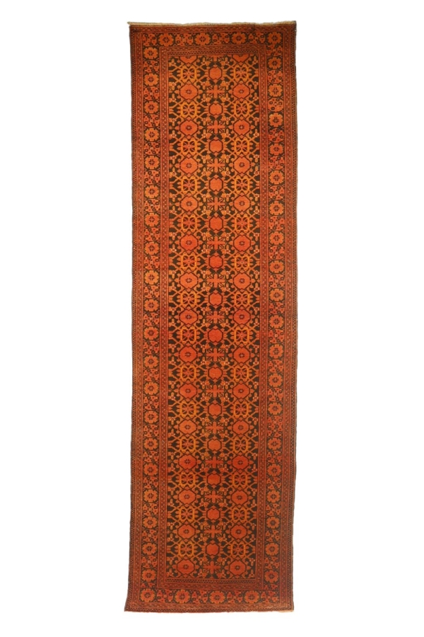 Alfombra vintage turcomana, Afganistán. 292x80 cms - Imagen 2