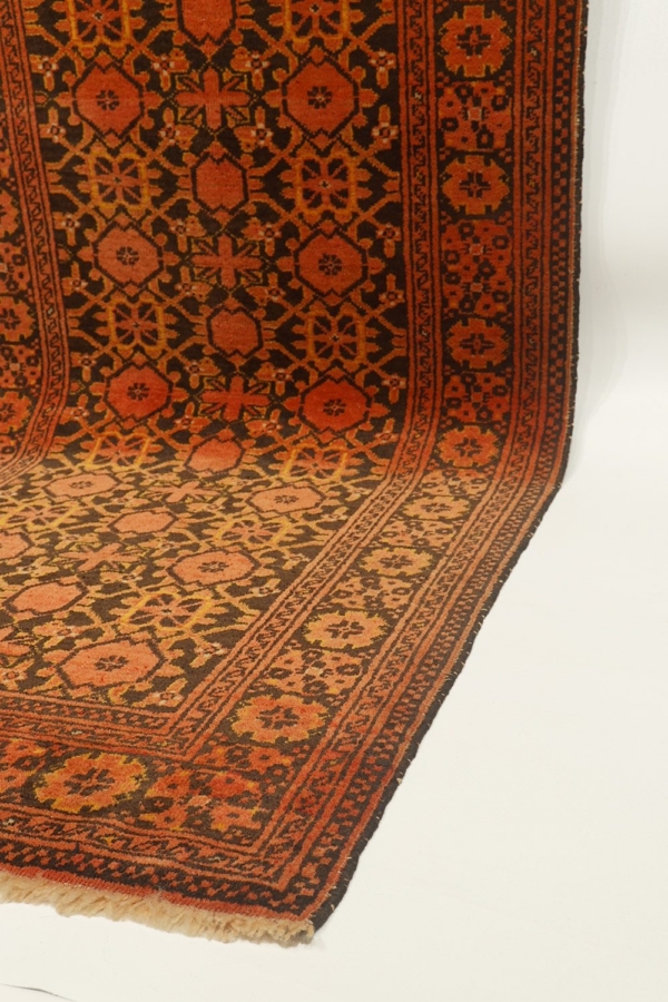 Alfombra vintage turcomana, Afganistán. 292x80 cms - Imagen 7