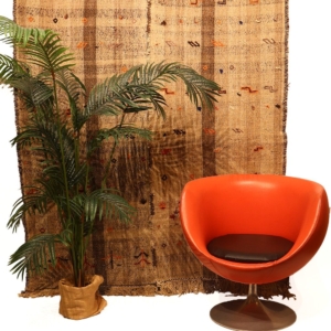 Kilim semi antiguo Qashqai, Irán. 173x159 cms