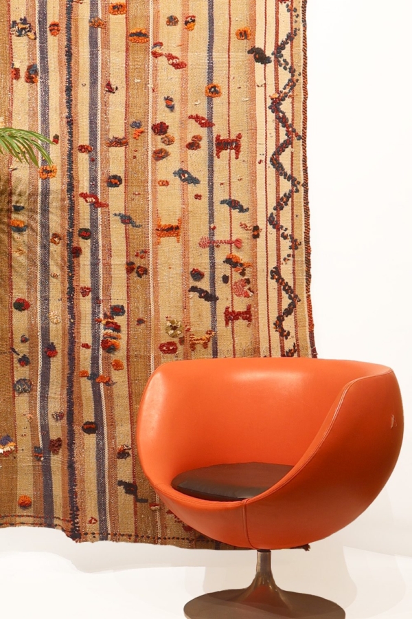 Kilim semi-antiguo Qashqai, Irán. 173x150 cms