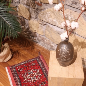Alfombra vintage Qashqai, Irán. 47x50 cms