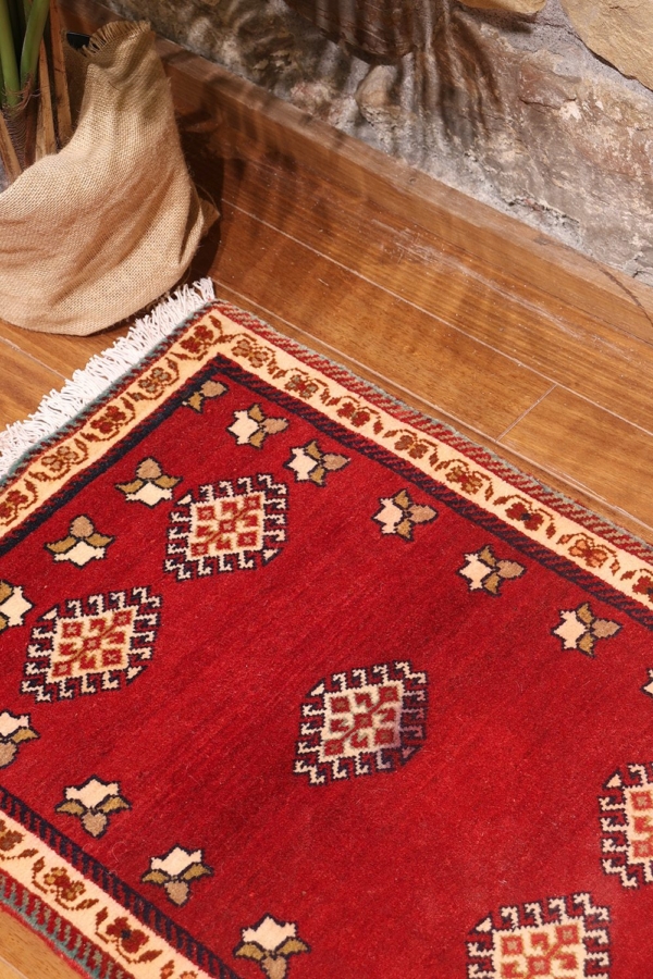 Alfombra vintage Qashqai, Irán. 76x52 cms - Imagen 2