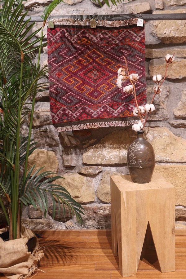 Vintage Kurdish kilim from Iran. 55x56 cms