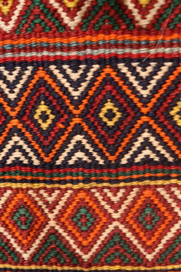 Vintage Qashqai saddlebag or khorjin from Iran. 123x62 cms - Image 6