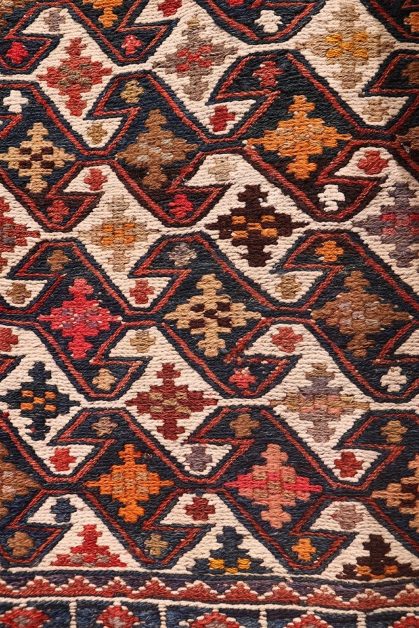 Kilim semi antiguo Qashqai, Irán. 57x60 cms - Imagen 7
