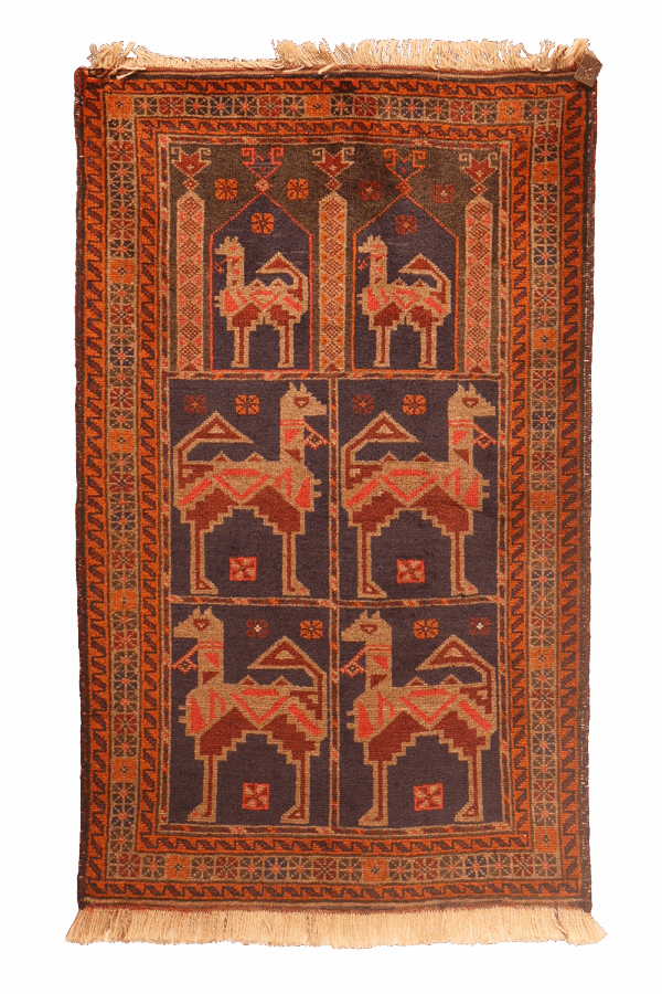 Vintage Baluch rug from Afghanistan. 127x78 cms - Image 7