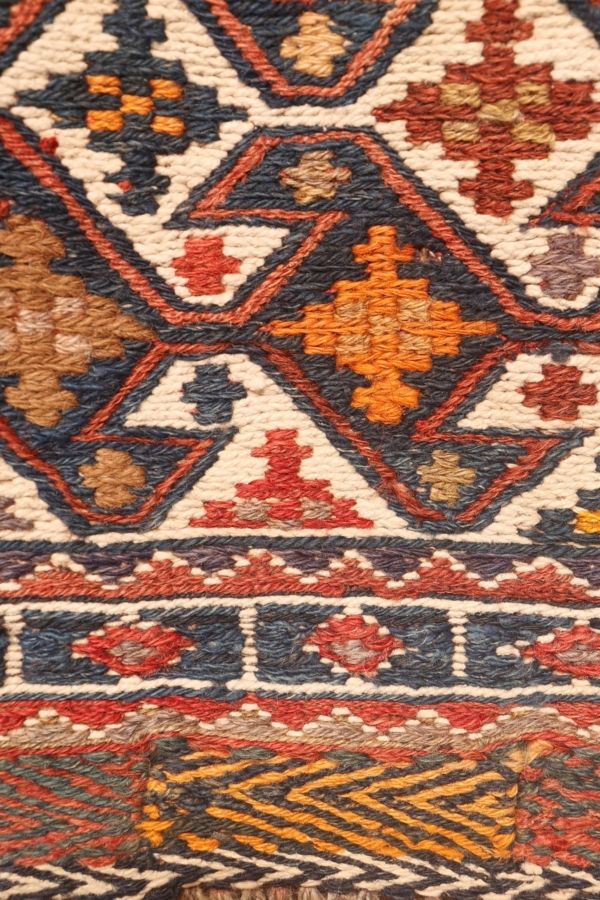 Kilim semi antiguo Qashqai, Irán. 57x60 cms - Imagen 8
