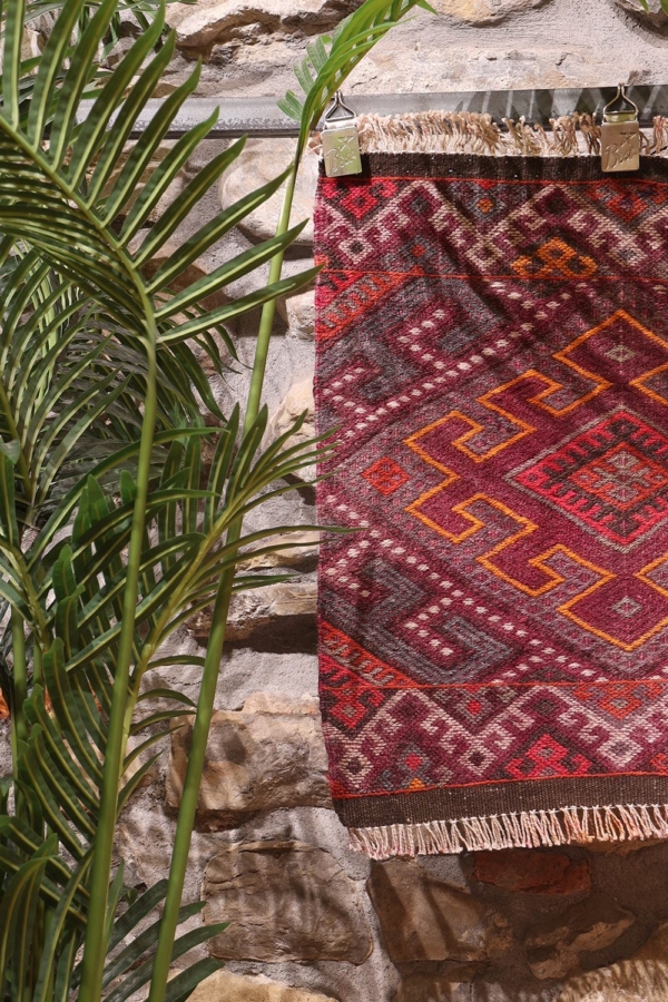 Vintage Kurdish kilim from Iran. 55x56 cms - Image 7