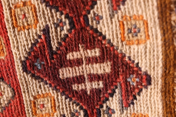 Kilim semi antiguo Qashqai, Irán. 54x56 cms - Imagen 3