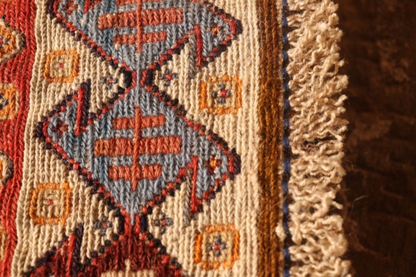 Kilim semi antiguo Qashqai, Irán. 54x56 cms - Imagen 4
