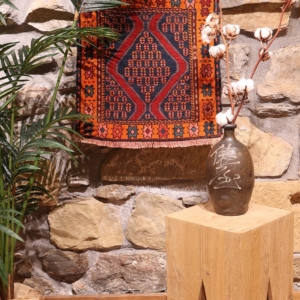 Kilim semi antiguo Kurdo, Irán. 51x49 cms