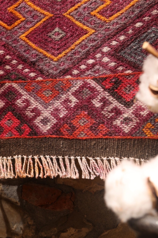 Vintage Kurdish kilim from Iran. 55x56 cms - Image 8