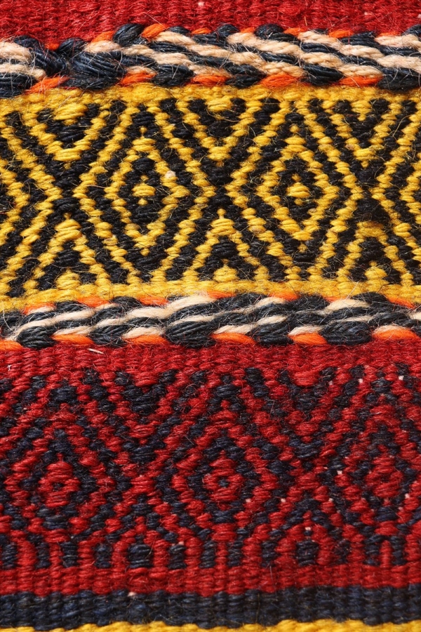 Vintage Qashqai saddlebag or khorjin from Iran. 123x62 cms - Image 10