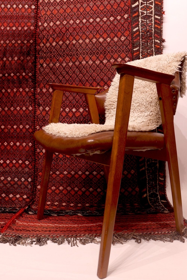 Kilim shiraki semi antiguo árabe, Irán. 240x150 cms - Imagen 6
