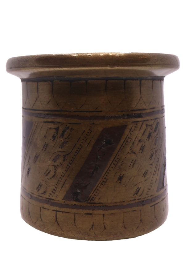 Panchpatra antiguo de India. 8,7Ø x 8 cms - Imagen 4