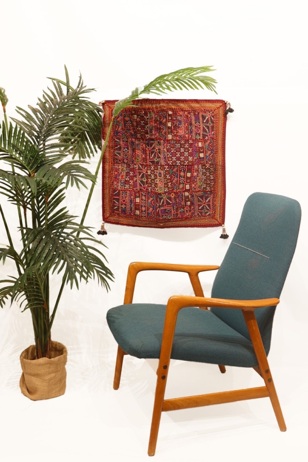 Textil vintage de India. 60x60 cms - Imagen 2