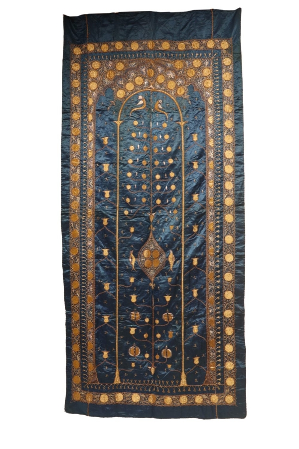 Textil antiguo de seda Otomano, Turquía. 254x119 cms - Imagen 2