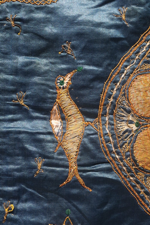 Textil antiguo de seda Otomano, Turquía. 254x119 cms - Imagen 3