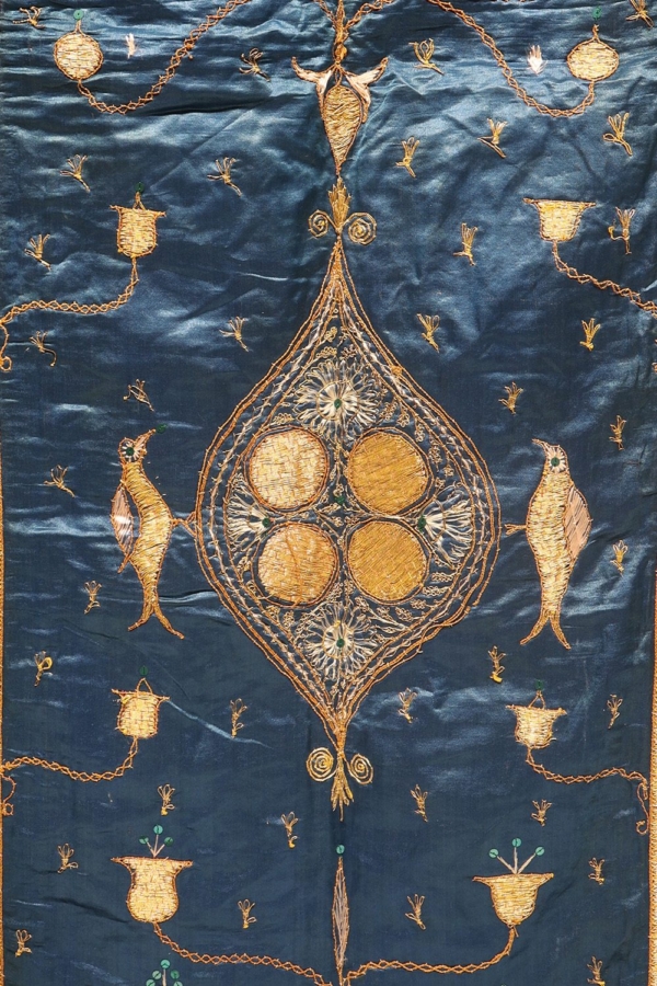 Textil antiguo de seda Otomano, Turquía. 254x119 cms - Imagen 9
