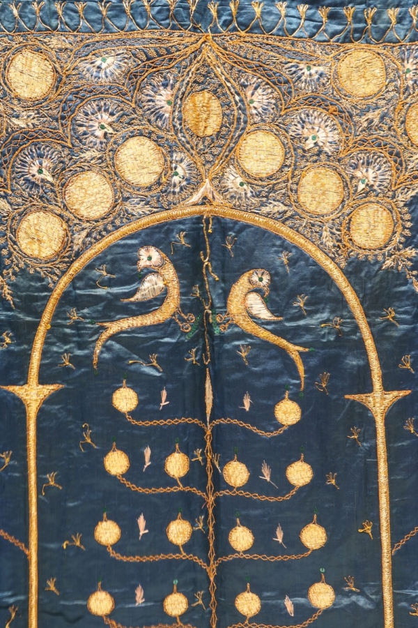 Textil antiguo de seda Otomano, Turquía. 254x119 cms - Imagen 10
