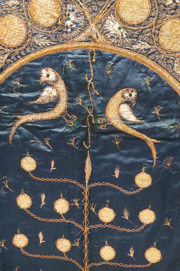 Textil antiguo de seda Otomano, Turquía. 254x119 cms - Imagen 12