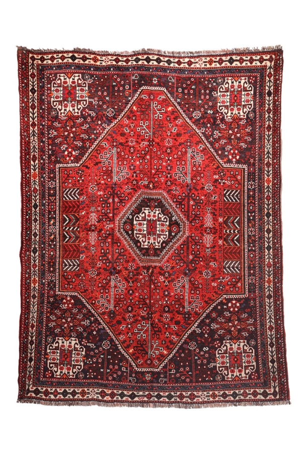 Semi-antique Qashqai rug from Iran. 202x154 cms - Image 2