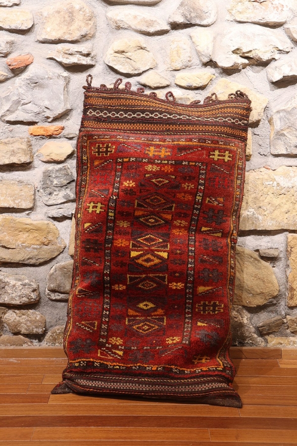 Almohadón o balisht semi antiguo Baluch, Afganistán. 112x65 cms - Imagen 7