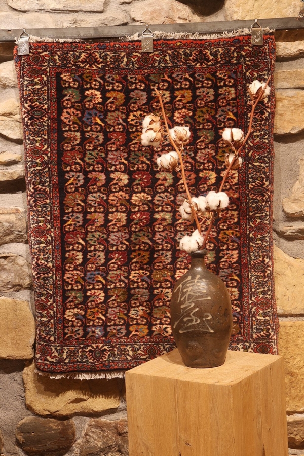 Alfombra vintage de Bijar, Irán. 91x74 cms