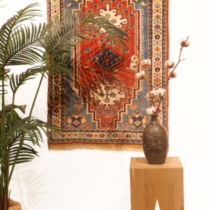 Alfombra vintage Qashqai, Irán. 112x79 cms