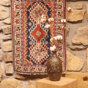 Alfombra semi antigua Yalameh, Irán. 80x53 cms