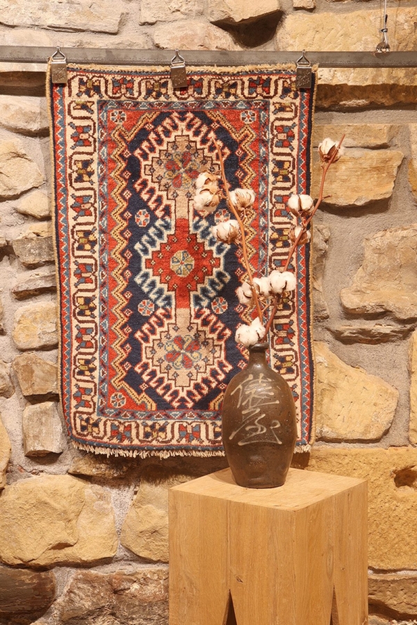 Alfombra semi antigua Yalameh, Irán. 80x53 cms
