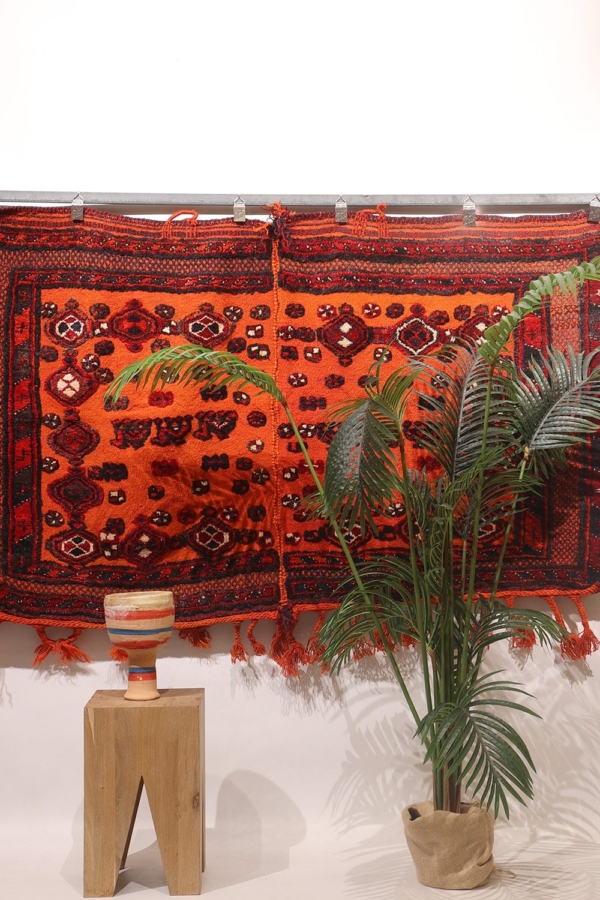 Manta para camello o jol semi antiguo Qashqai, Irán. 109x194 cms