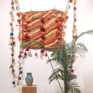 Cuna vintage árabe para bebé o nanoo, Irán. 95x80 cms