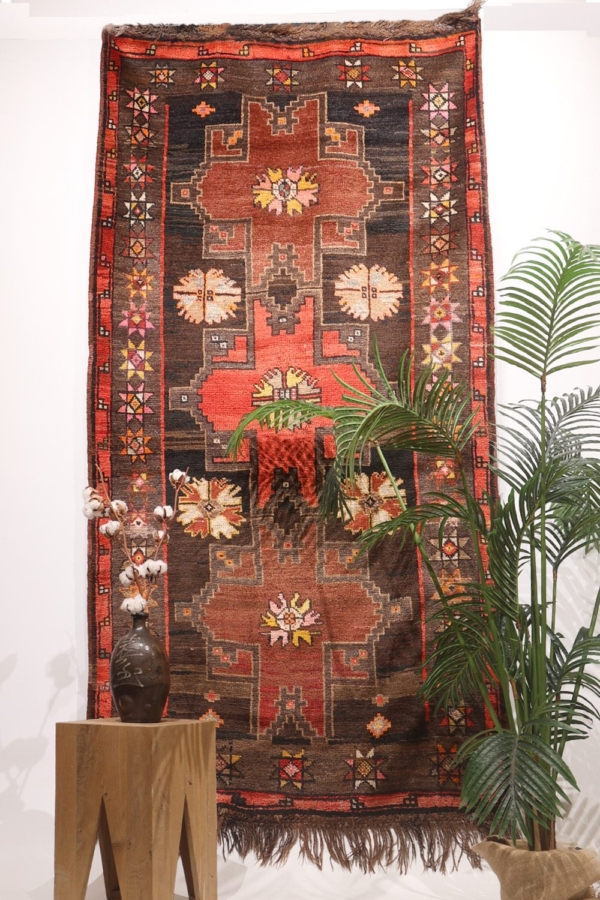 Alfombra vintage Baluch, Afganistán. 238x118 cms