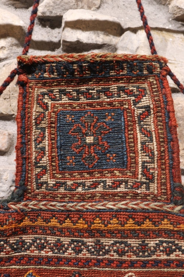 Antique Arabic salt bag or namakdan from Irán. 53x43 cms - Image 6