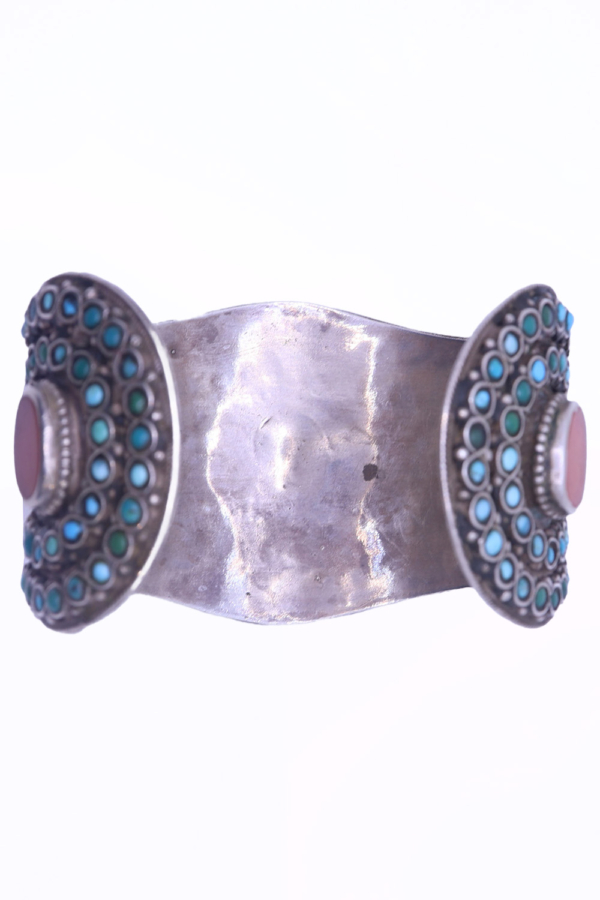 Antique Turkman bracelet, Turkmenistan or Afghanistan. 7.7x6.6x5 cms - Image 7