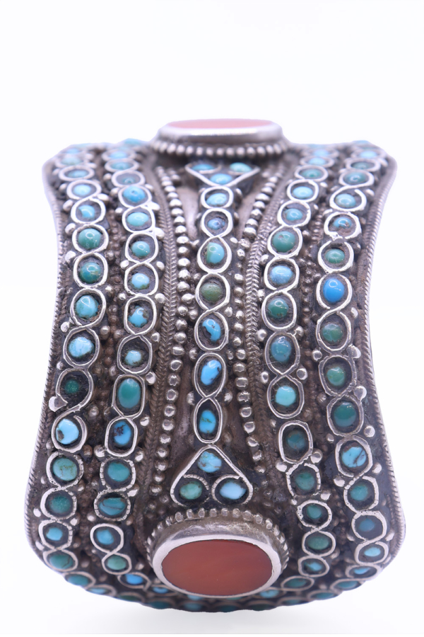 Antique Turkman bracelet, Turkmenistan or Afghanistan. 7.7x6.6x5 cms - Image 6