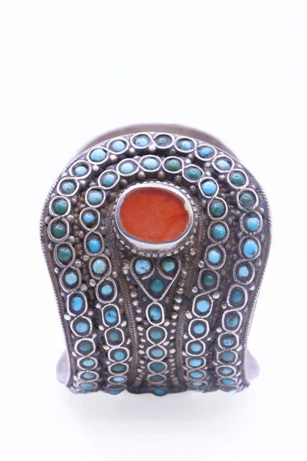 Antique Turkman bracelet, Turkmenistan or Afghanistan. 7.7x6.6x5 cms - Image 4
