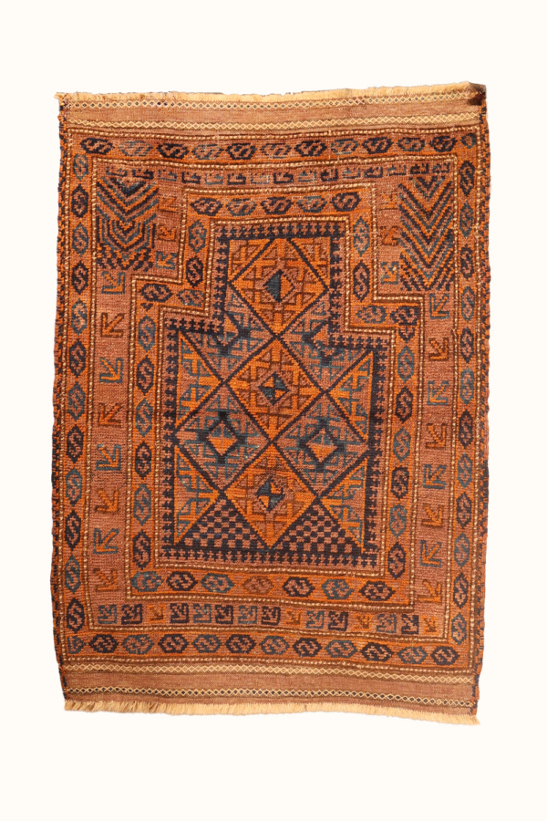 Alfombra antigua Baluch, Afghanistan. 125x90 cms - Imagen 2