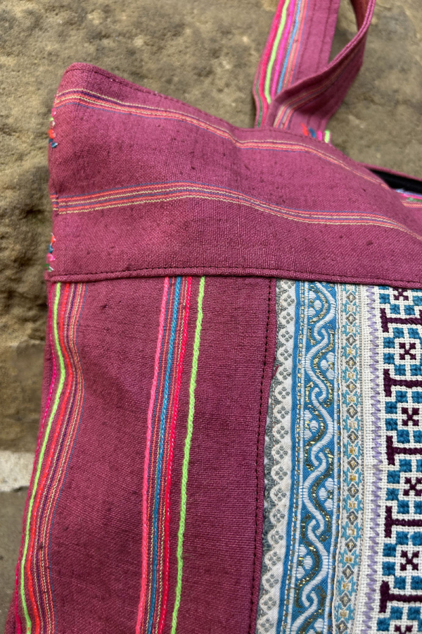 Vintage bag from Hmong tribes, Thailand. - Image 4
