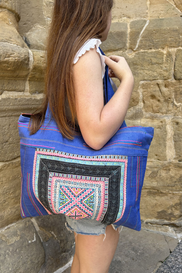 Vintage bag from Hmong tribes, Thailand. - Image 2
