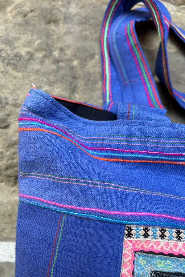 Vintage bag from Hmong tribes, Thailand. - Image 4