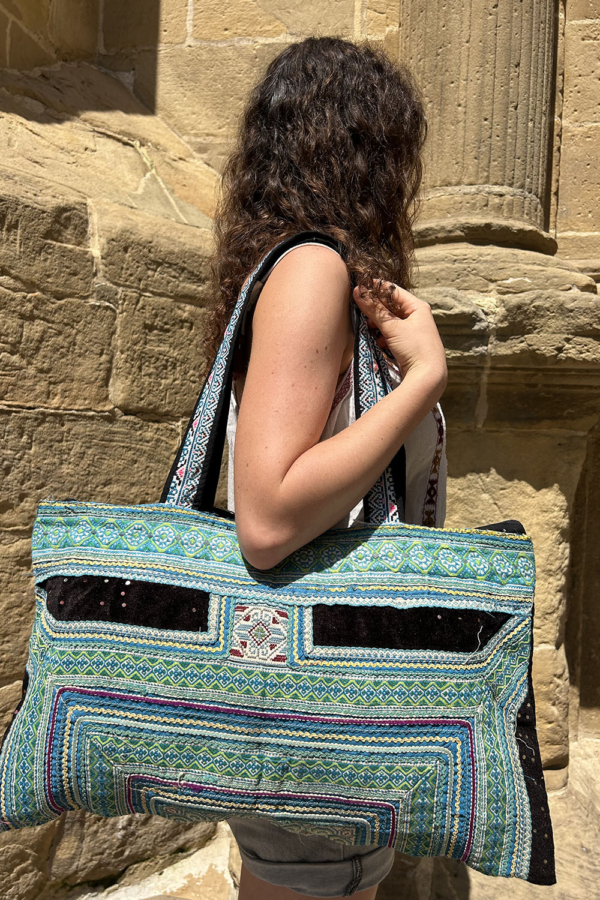 Vintage bag from Hmong tribes, Thailand. - Image 2