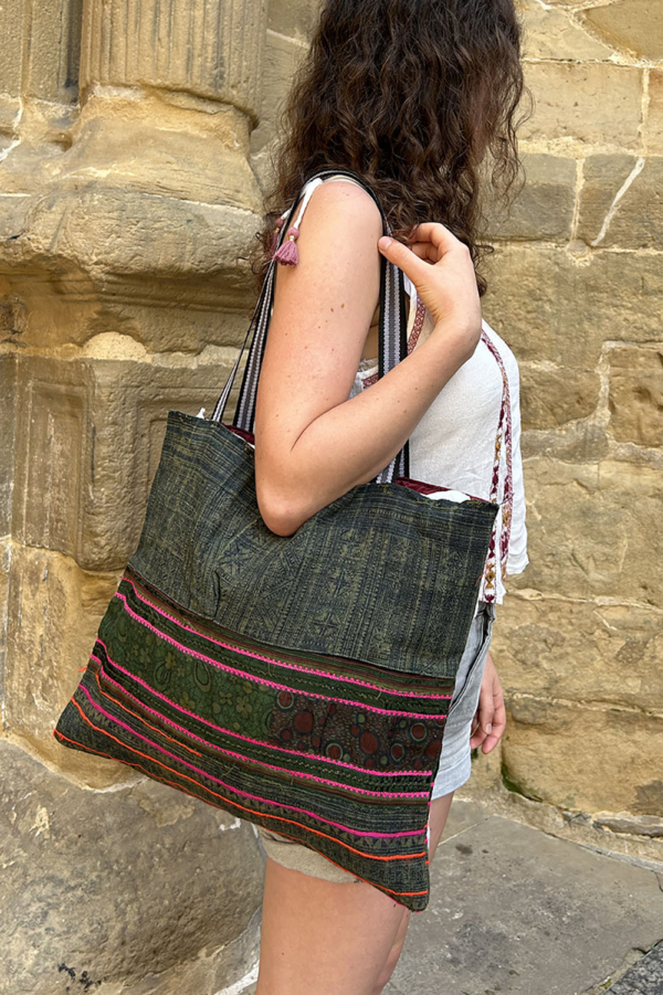 Vintage bag from Hmong tribes, Thailand. - Image 2