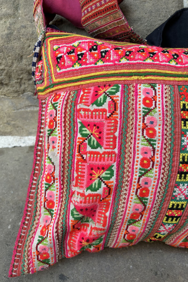 Vintage bag from Hmong tribes, Thailand. - Image 4