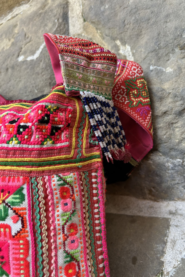 Vintage bag from Hmong tribes, Thailand. - Image 5