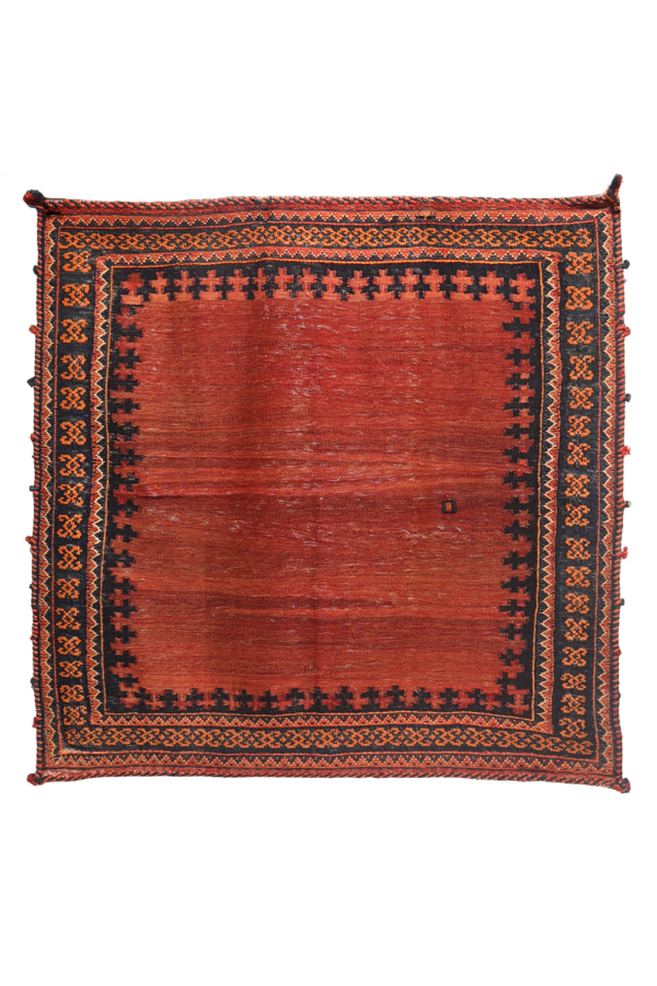 Sofreh o kilim semi antiguo de Sirjan, Irán. 108x114 cms - Imagen 2