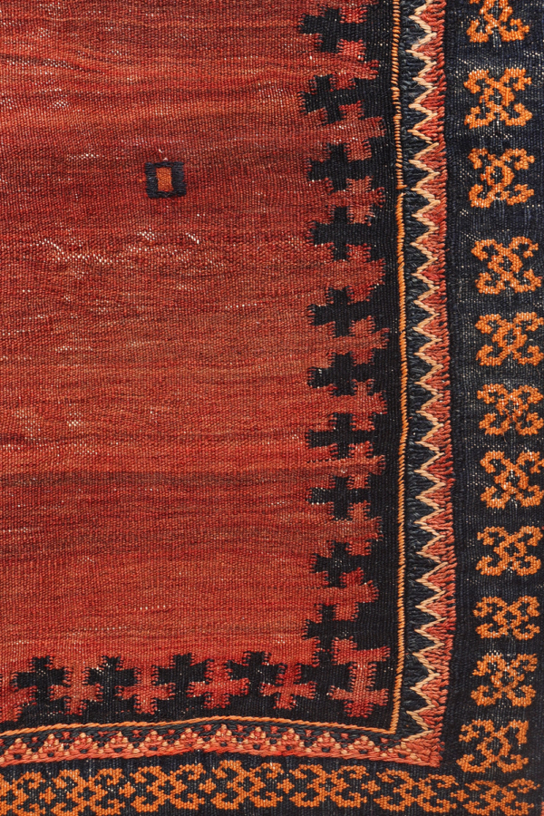 Sofreh o kilim semi antiguo de Sirjan, Irán. 108x114 cms - Imagen 4