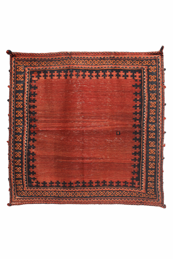 Sofreh o kilim semi antiguo de Sirjan, Irán. 108x114 cms - Imagen 6